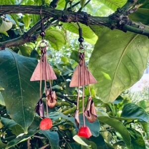 Calla Lily, Sea Bamboo Earrings