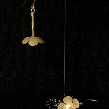 Botanic Form Brass Earrings – Cherry blossom