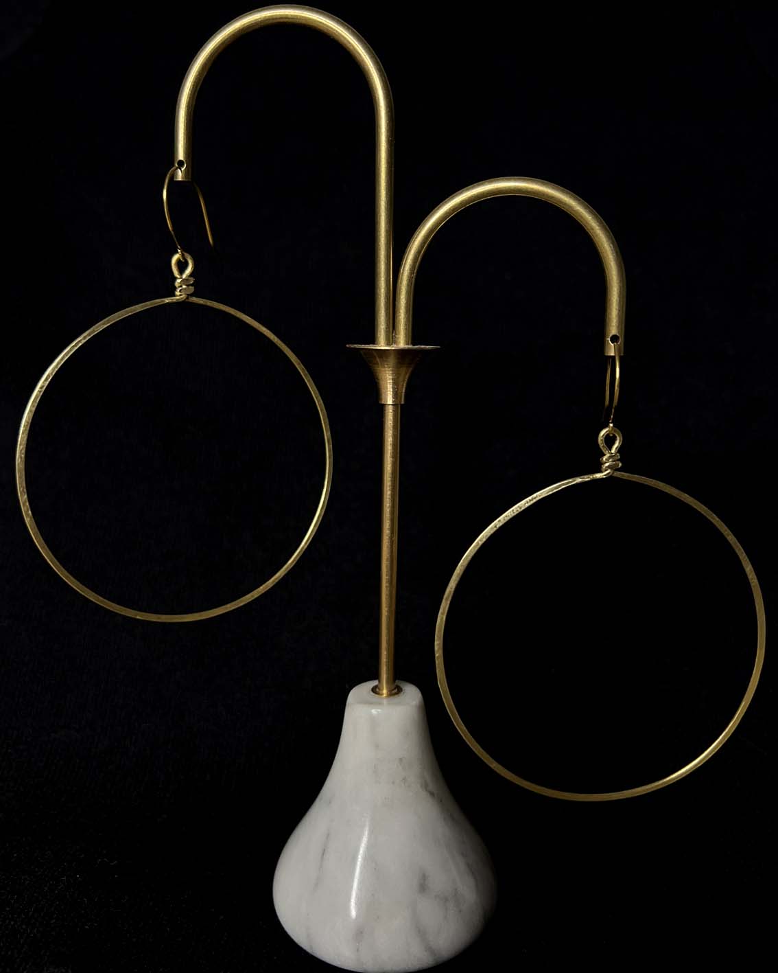 Hoop Earrings – 70mm Bold Brass Circles Smooth Finish