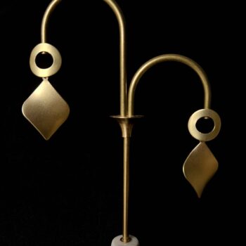 Minimalist Elegant Modern Brass Earrings – Geometric Form No. 9