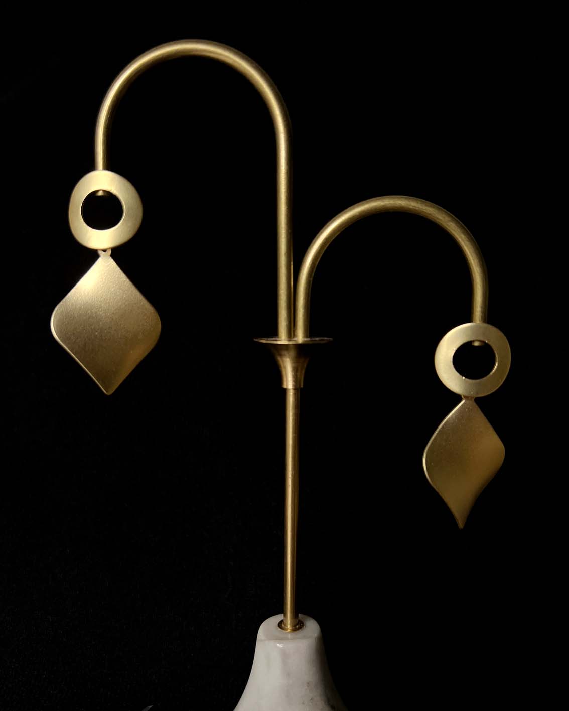 Minimalist Elegant Modern Brass Earrings – Geometric Form No. 9