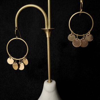Elegant Dancer Brass Earrings – Circle Dress
