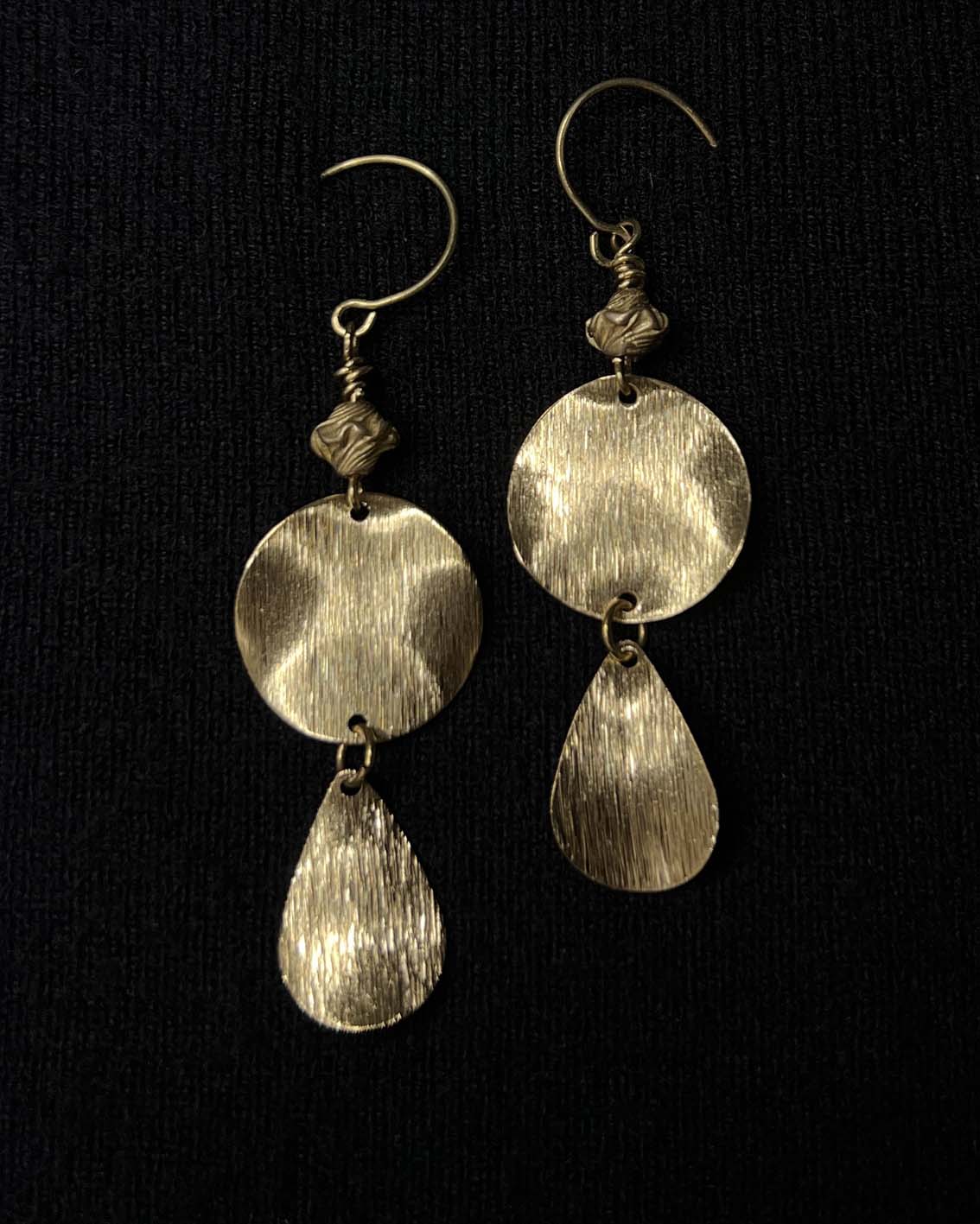 Botanic Form Brass Earrings – Golden Seedling - Image 2