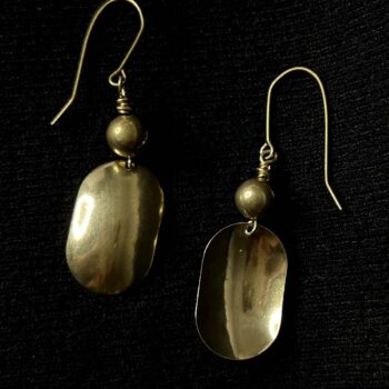 Minimalist Modern Brass Earrings – Geometric Form No. 2