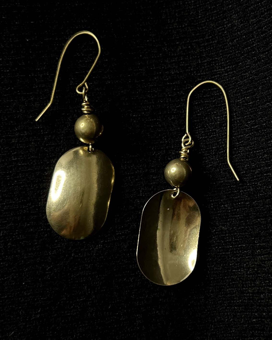 Minimalist Modern Brass Earrings – Geometric Form No. 2