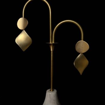 Minimalist Elegant Modern Brass Earrings – Geometric Form No. 8