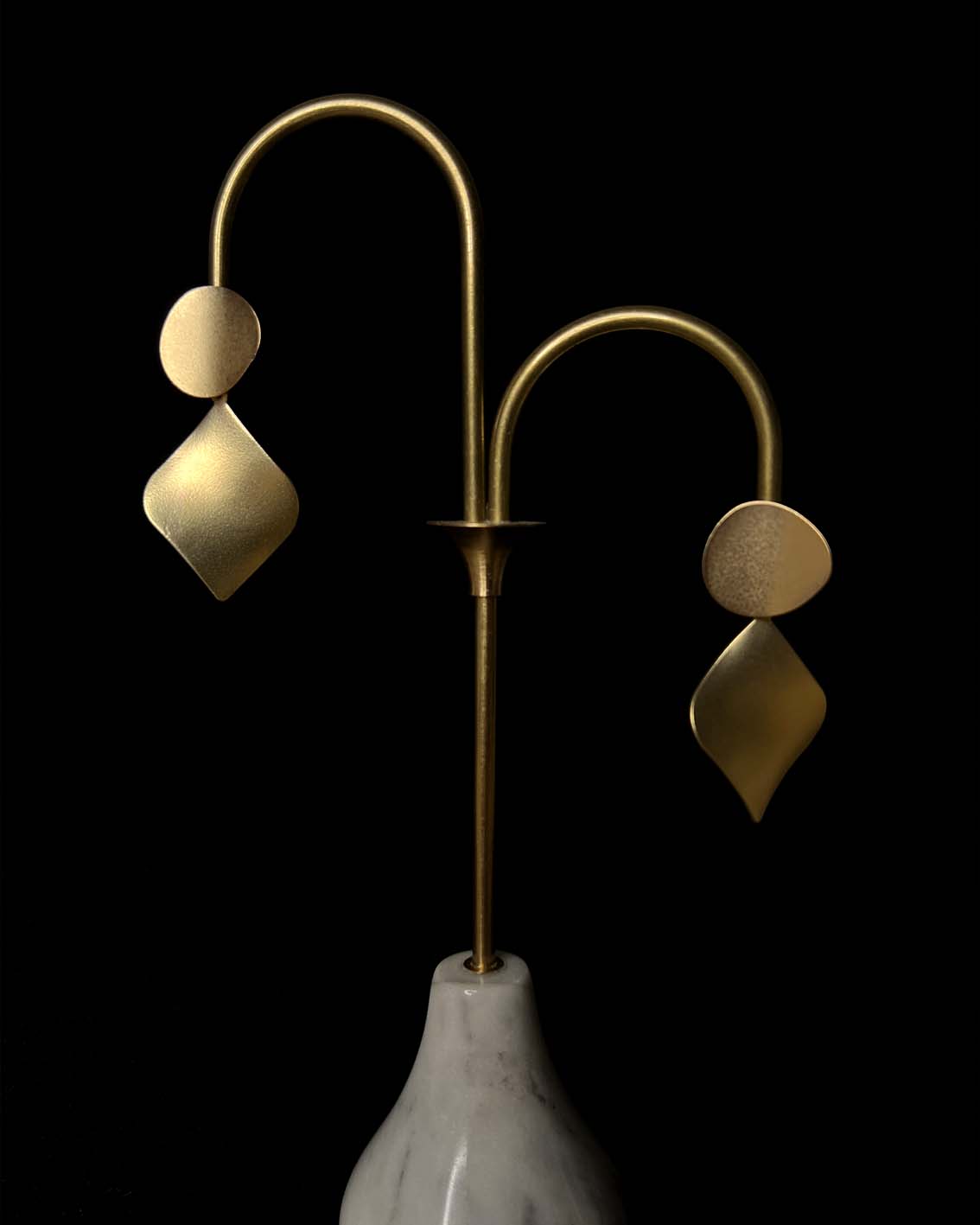 Minimalist Elegant Modern Brass Earrings – Geometric Form No. 8